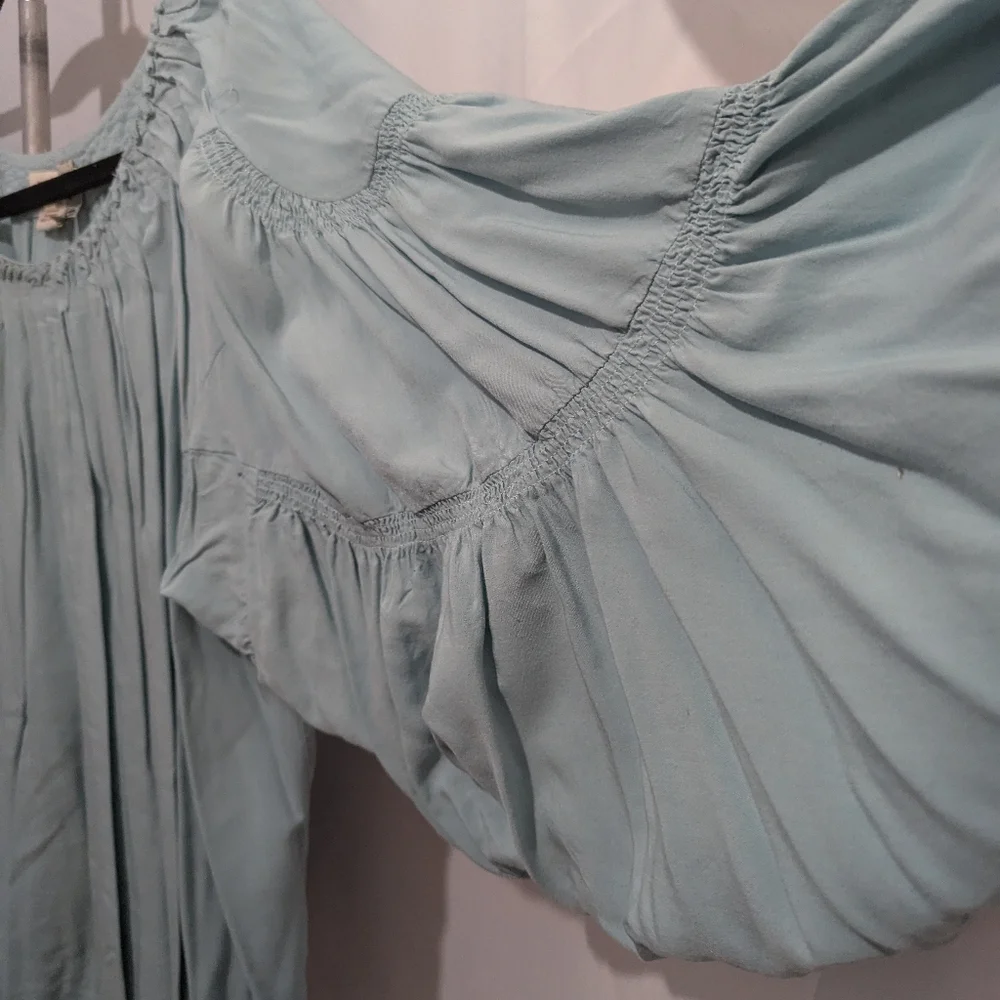 Sundance Blue Blouse With Flare Sleeves L - Picture 3 of 15
